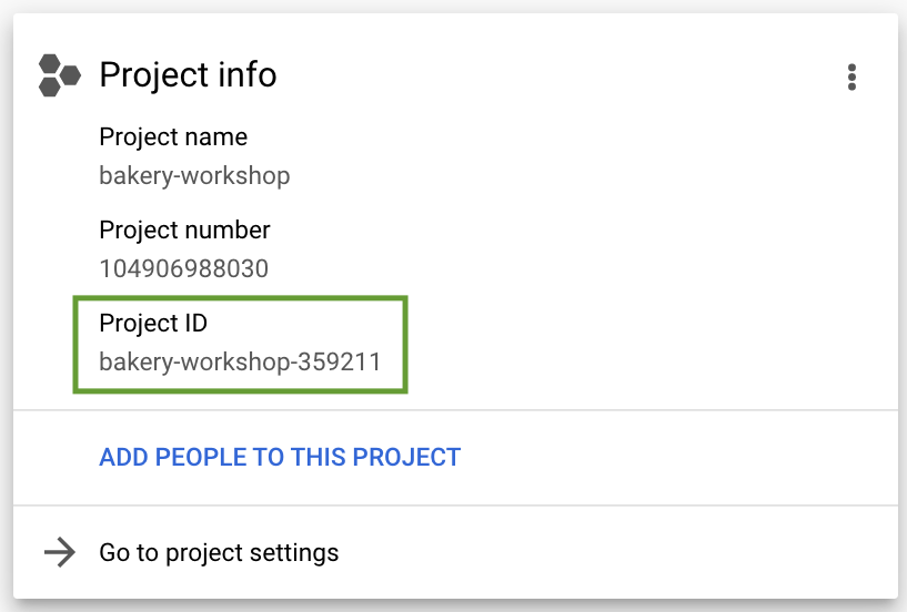 New Project dialog in highlighting the Project ID text